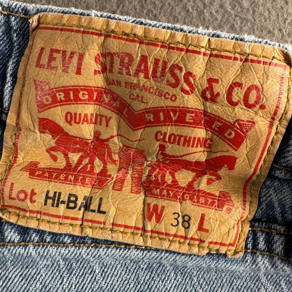 Levi's Jeans Men 38 Light Wash Hi-Ball Taper Frayed Distressed Casual Denim
